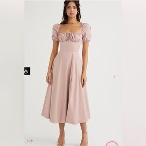 NWT House of CB Tallulah blush puff sleeve midi dress Medium